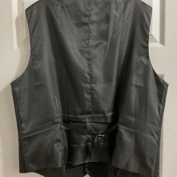 Men’s Wool-blend Charcoal Gray Herringbone Vest, XL - Picture 5 of 5